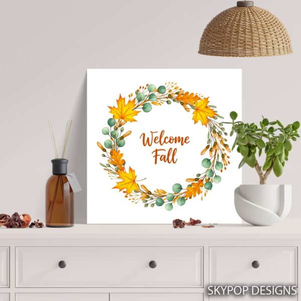 Autumn Wreath Welcome Art