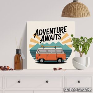 Retro Adventure Van Art