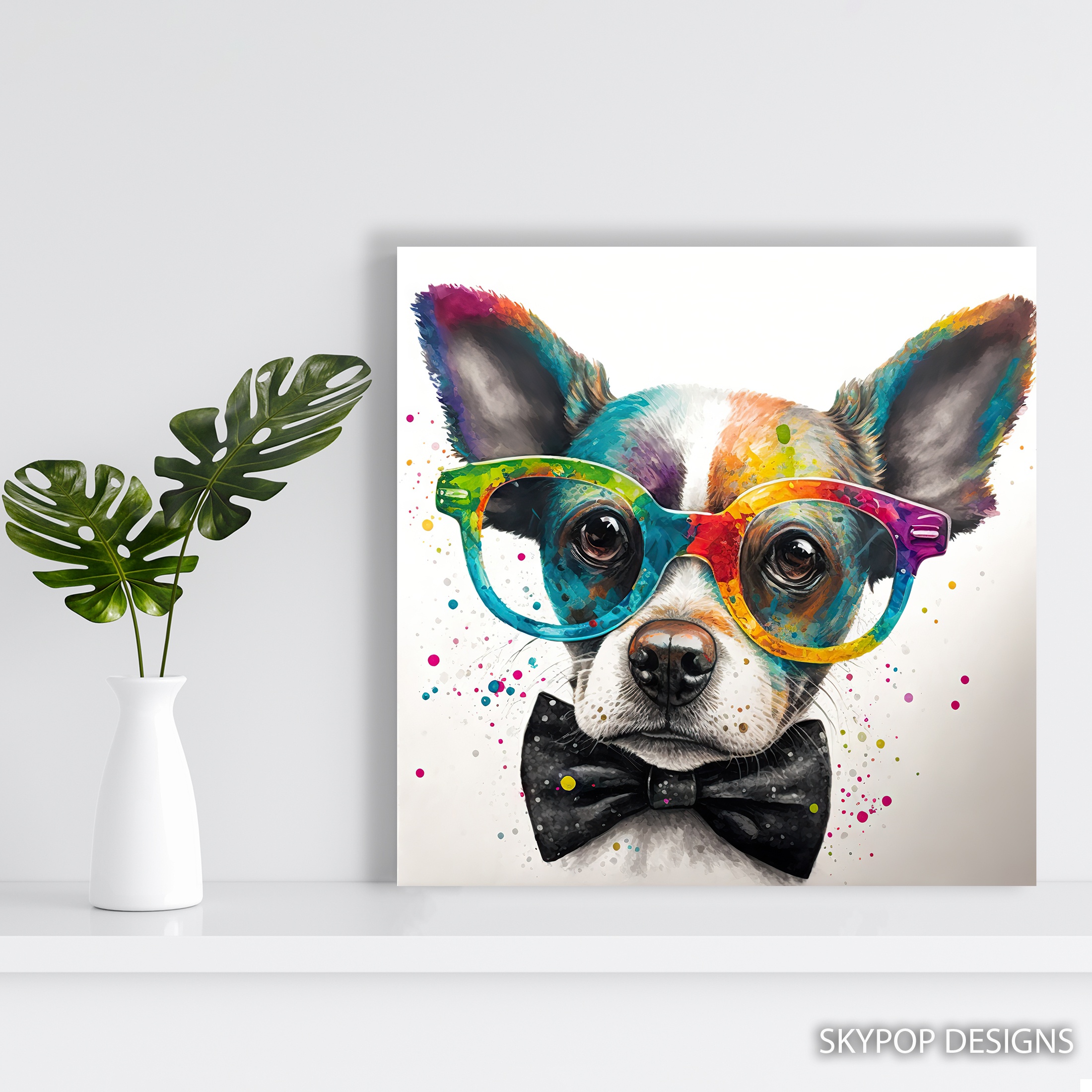 5.jpg Dog With Glasses Art
