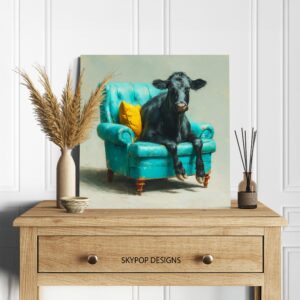 Cow on Couch Art