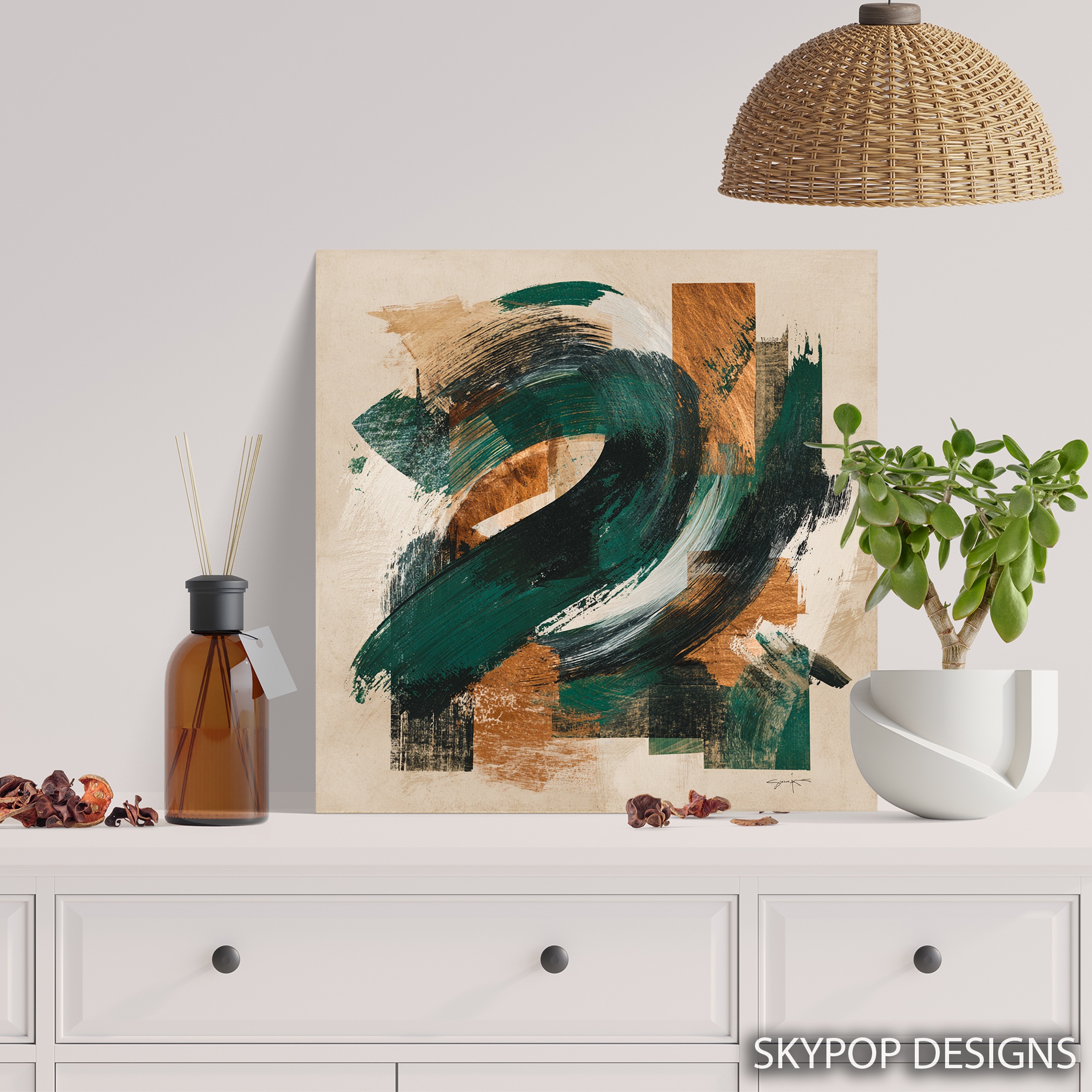 5.jpg Emerald Swirl Abstract Art