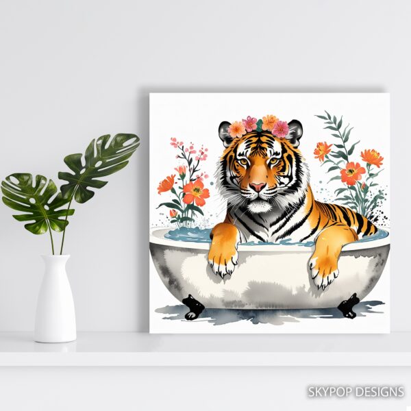 Tiger Bath Time Art
