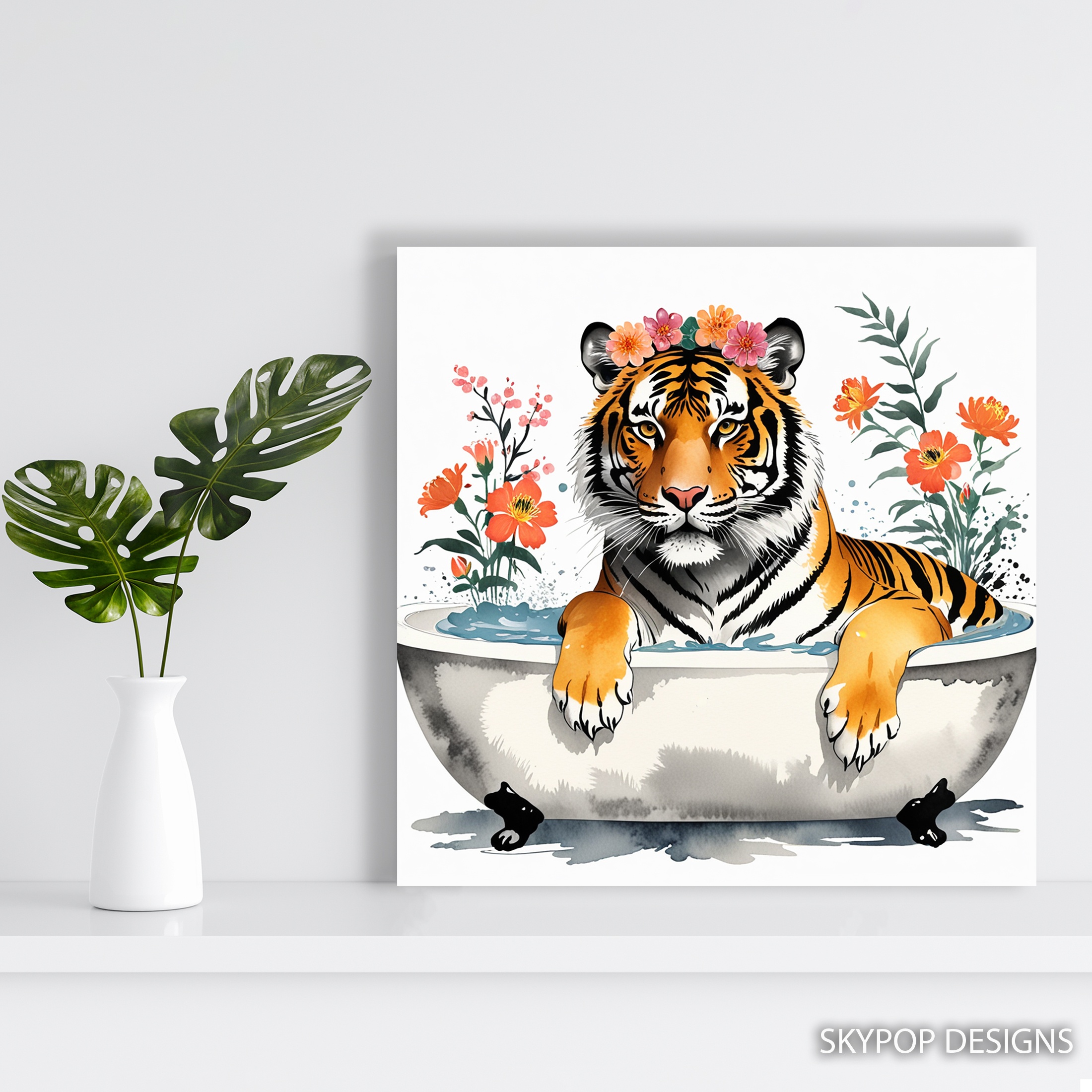 5.jpg Tiger Bath Time Art