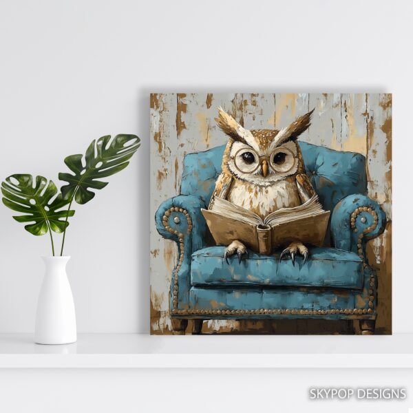 Owl Reading Art