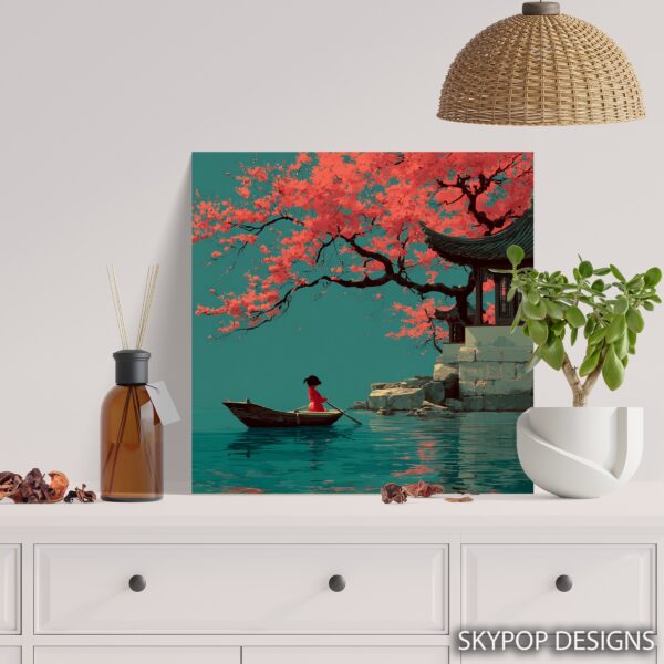 Cherry Blossom Boat Art