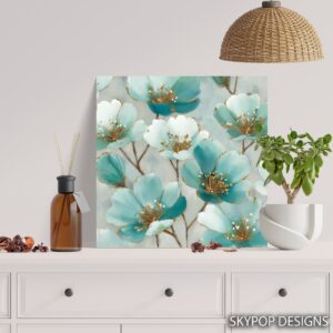 Teal Blossom Art