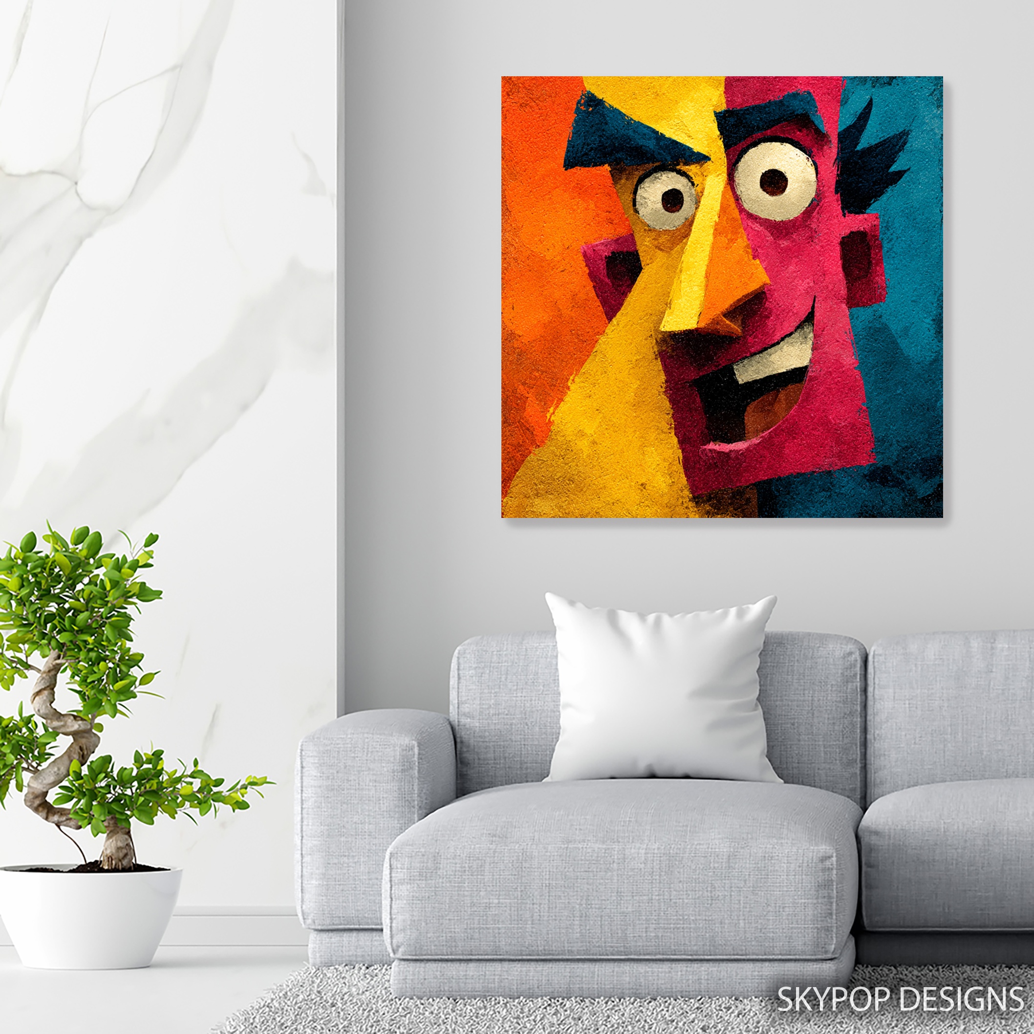 5.jpg Colorful Cubist Face Art