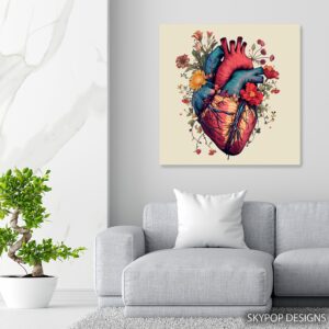 Blooming Heart Anatomy Art