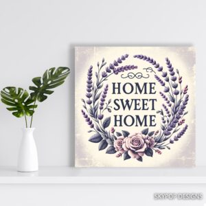 Lavender Home Sweet Home Art