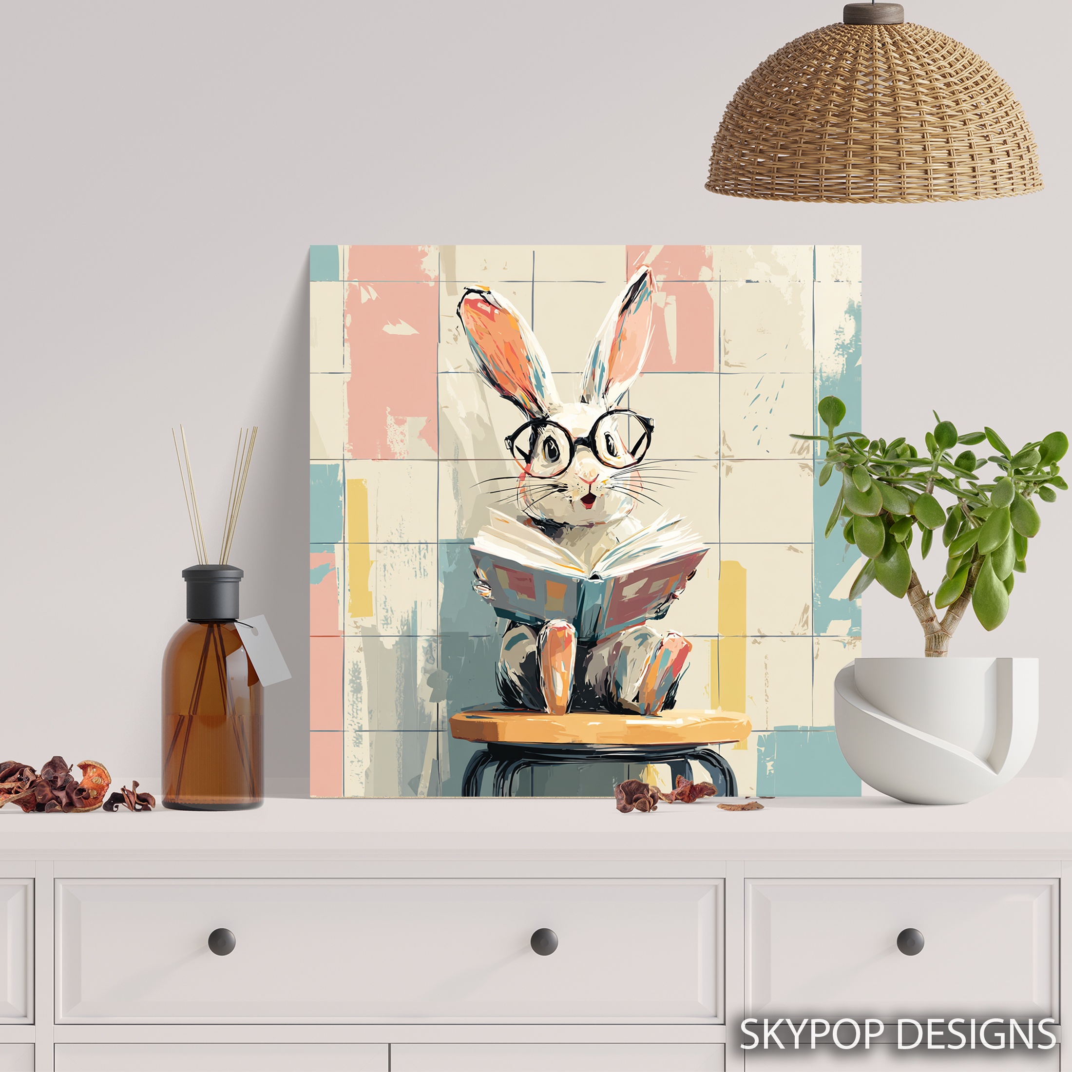 5.jpg Bunny Reading Art