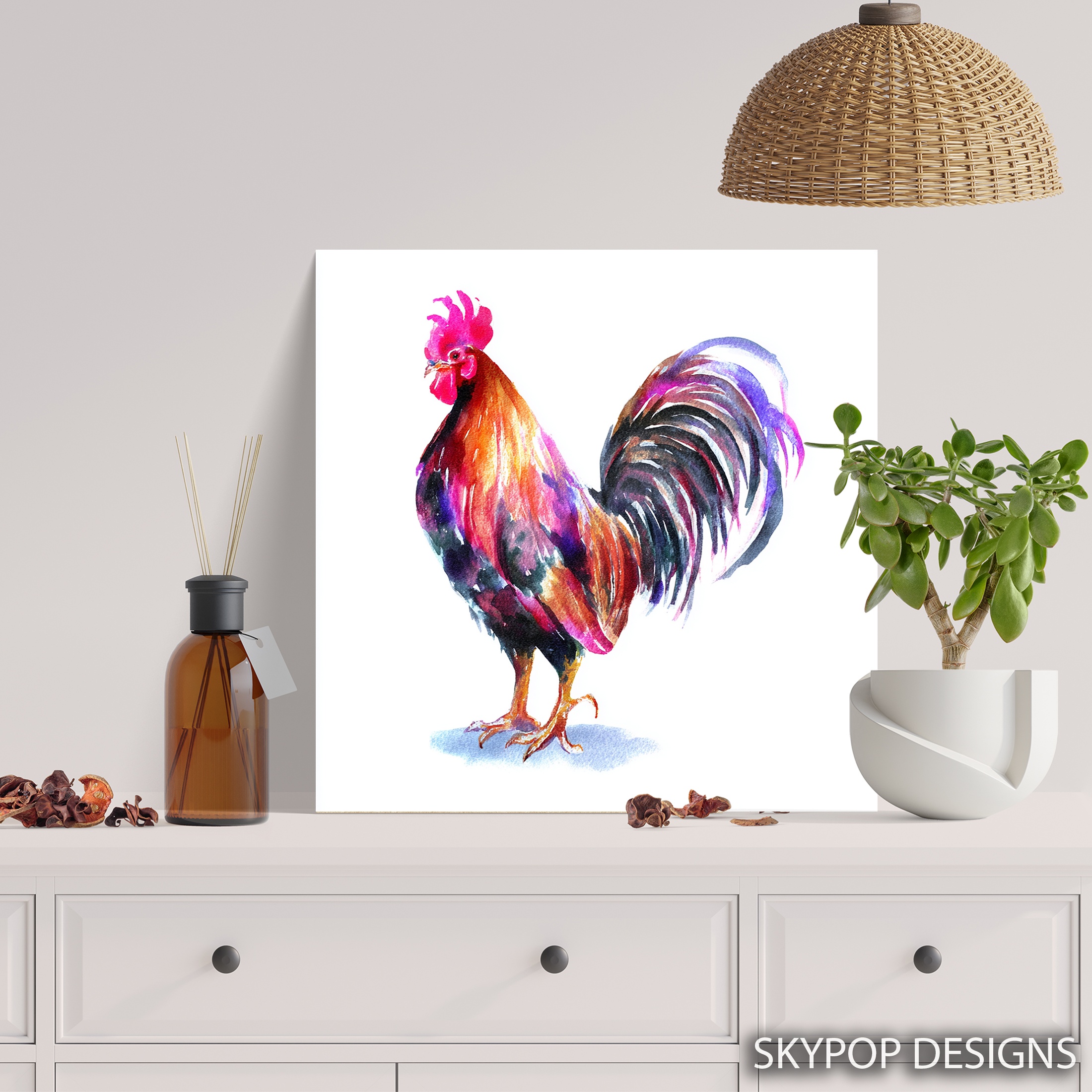 5.jpg Colorful Rooster Art