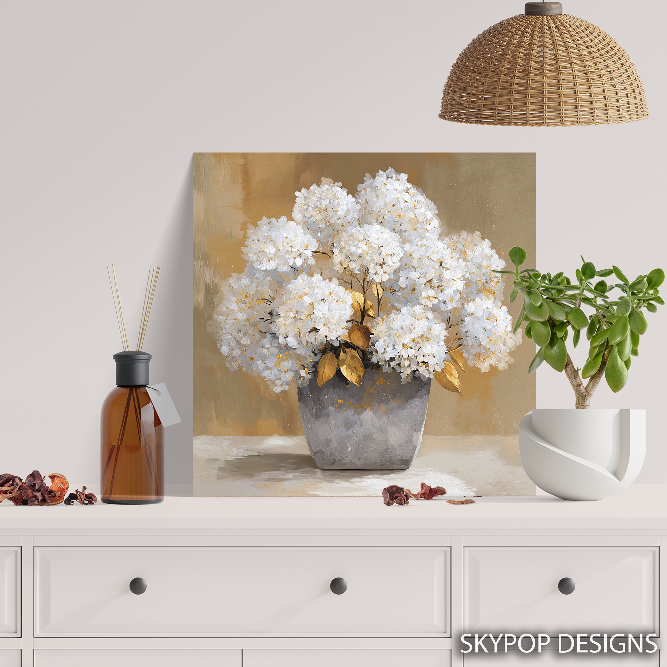 5.jpg White Hydrangea Bouquet Art