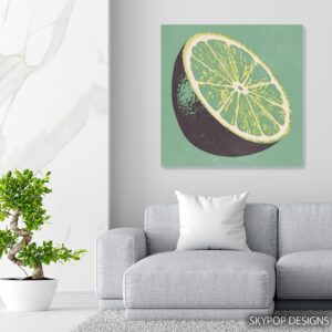 Retro Lime Slice Art