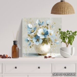 Blue Blossoms Vase Art