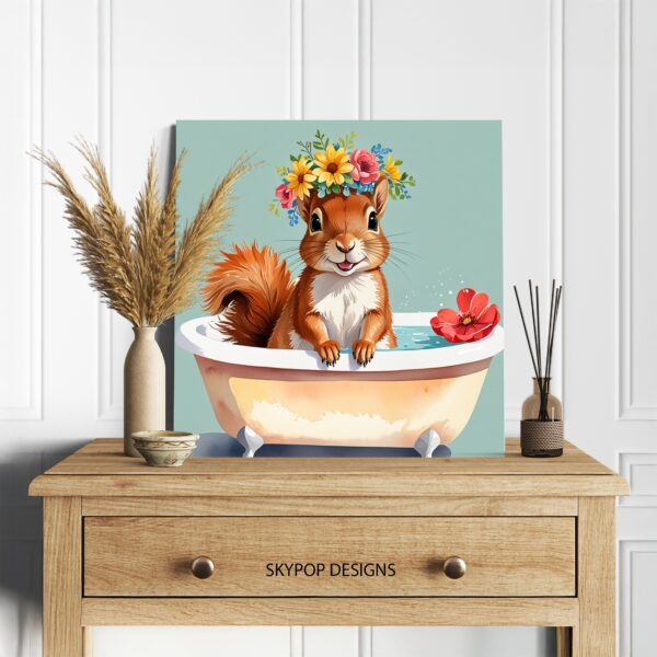 Squirrel Bathtub Art