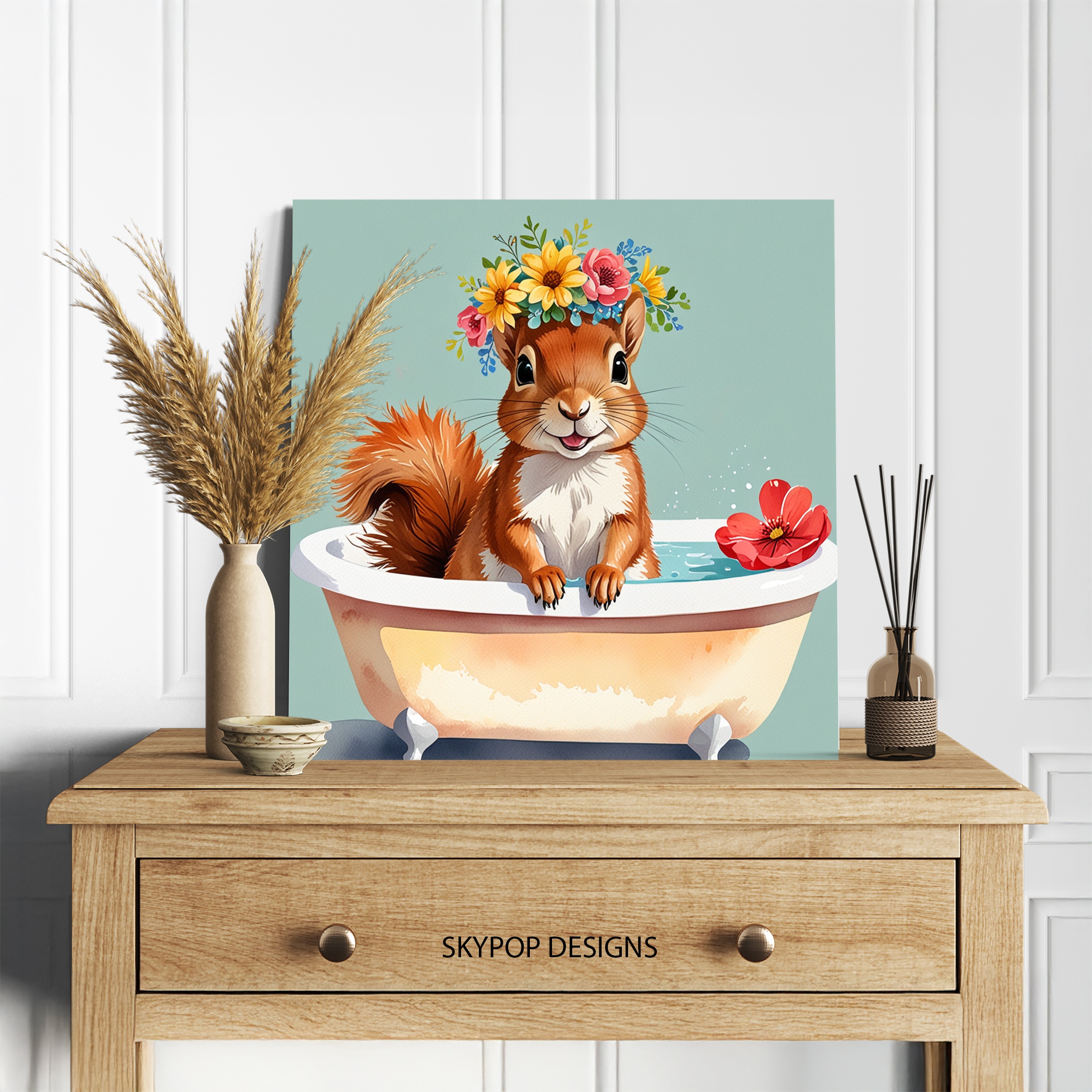 5.jpg Squirrel Bathtub Art