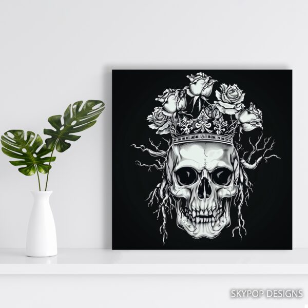 Royal Skull Rose Crown Art