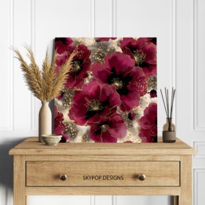 Burgundy Blossom Art