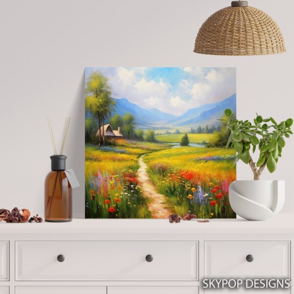 Mountain Valley Flower Path Art
