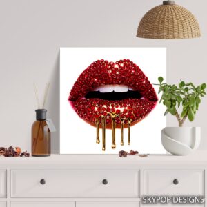 Glamorous Red Lips Art