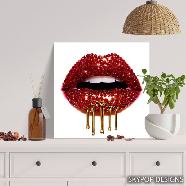 Glamorous Red Lips Art
