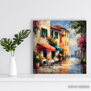 European Cafe Scene Art