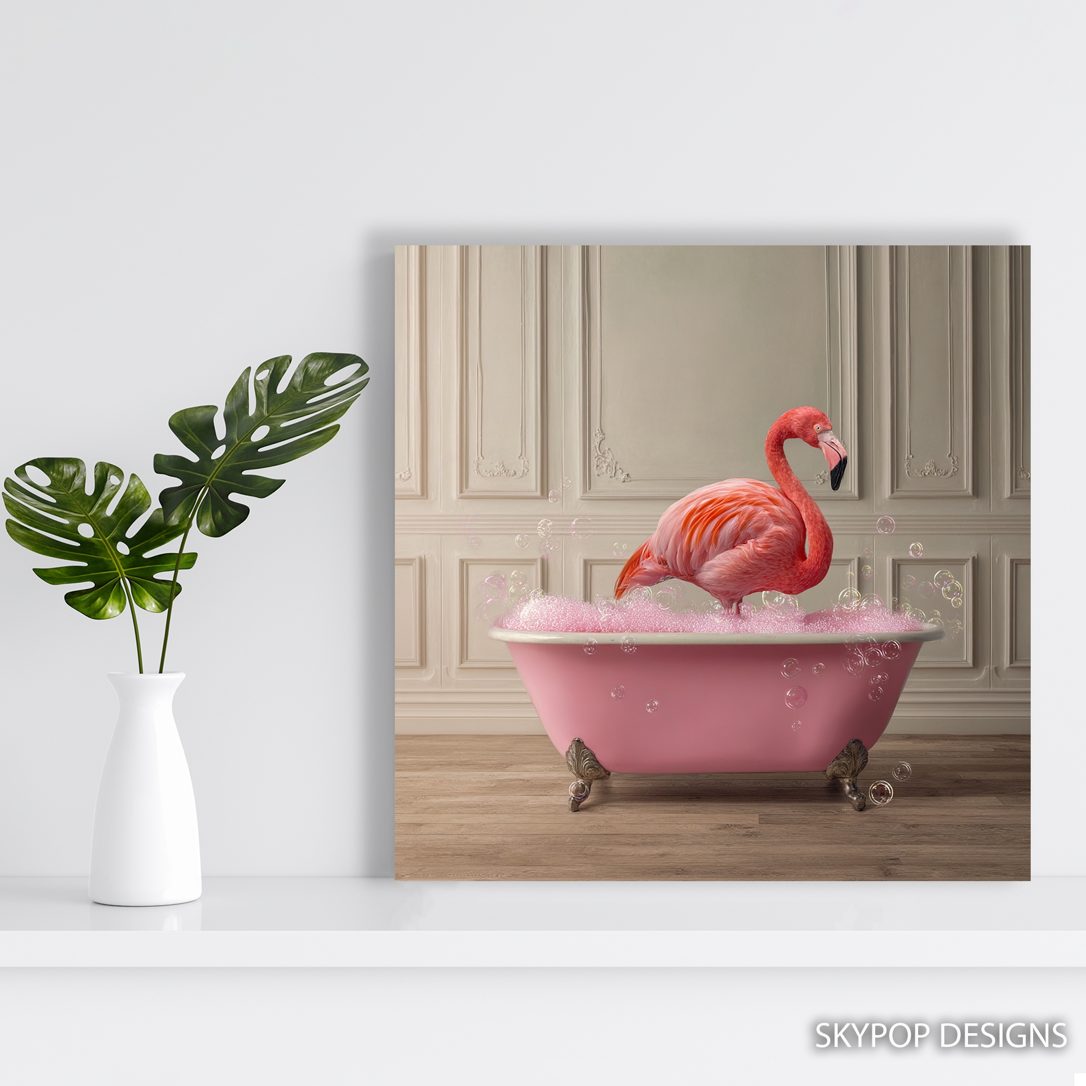 5.jpg Flamingo Bubble Bath Art