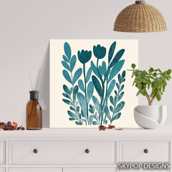 Teal Tulip Art