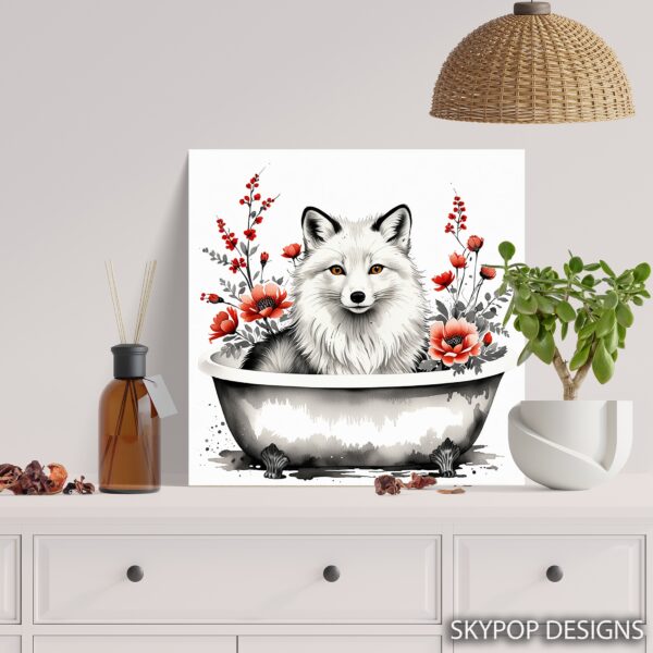 Fox in Bathtub Art