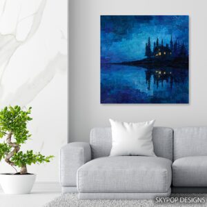 Starry Night Cabin Art