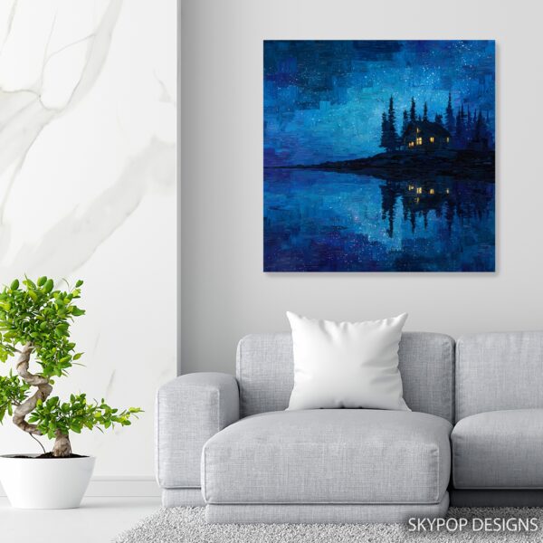 Starry Night Cabin Art