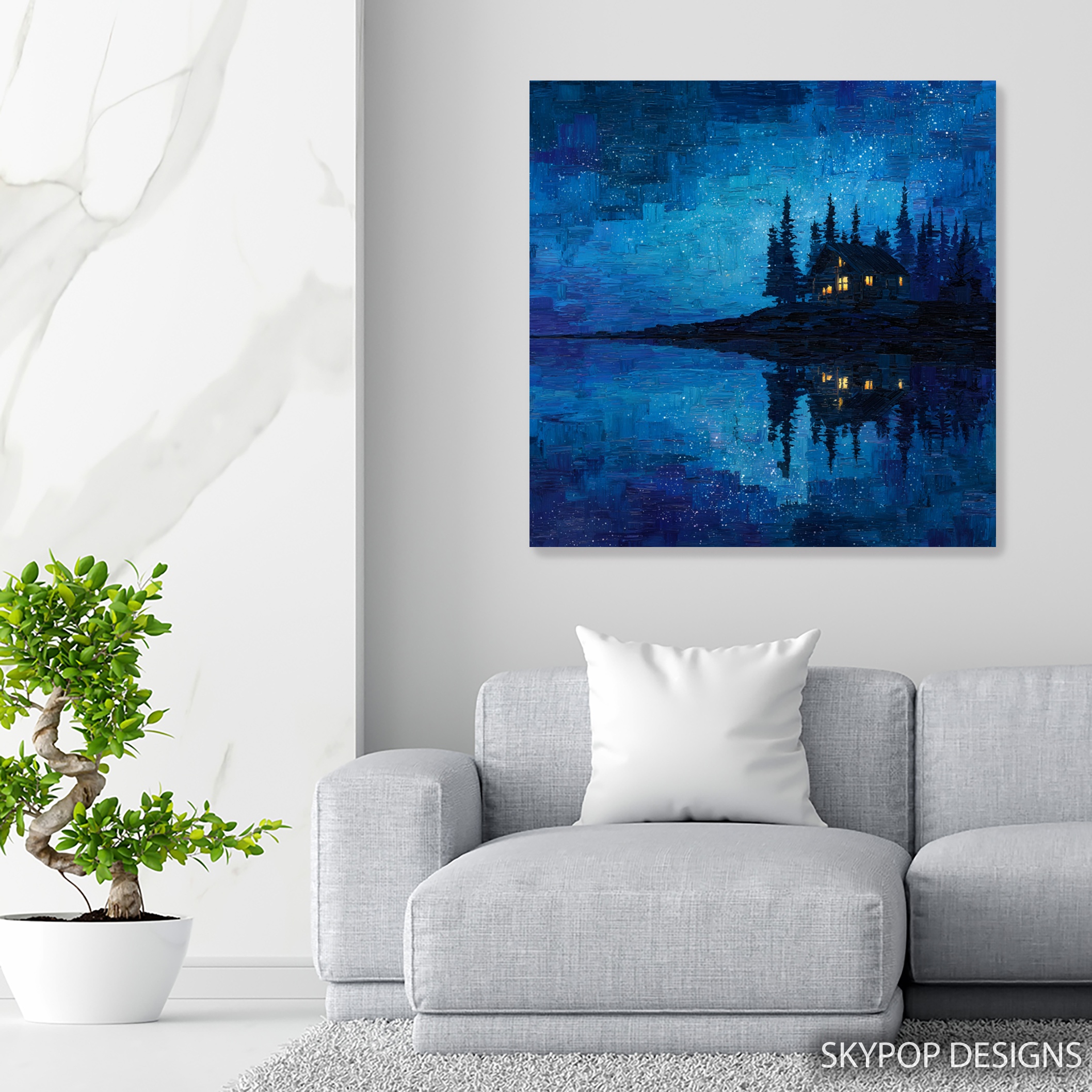 5.jpg Starry Night Cabin Art