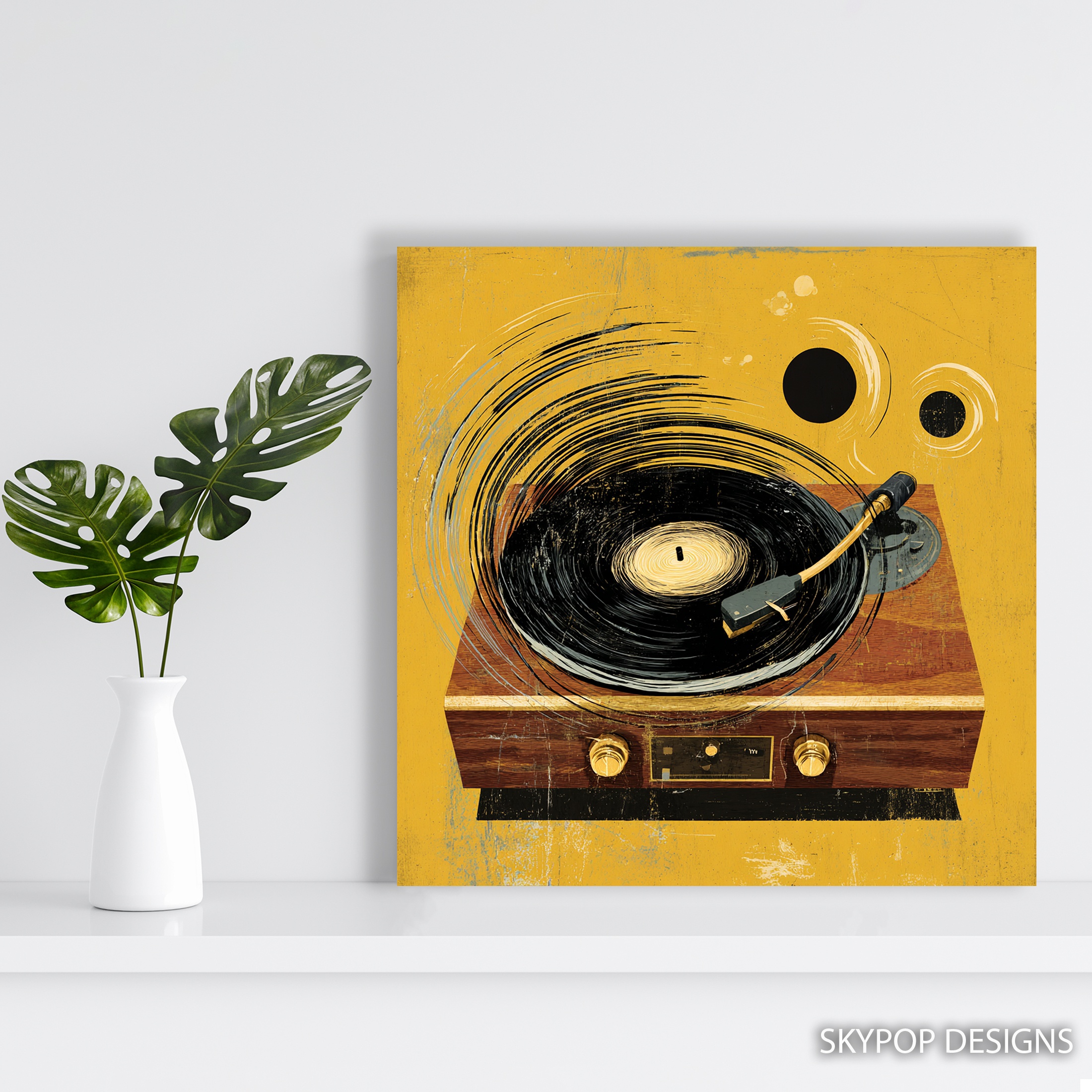 5.jpg Vintage Vinyl Record Player Art
