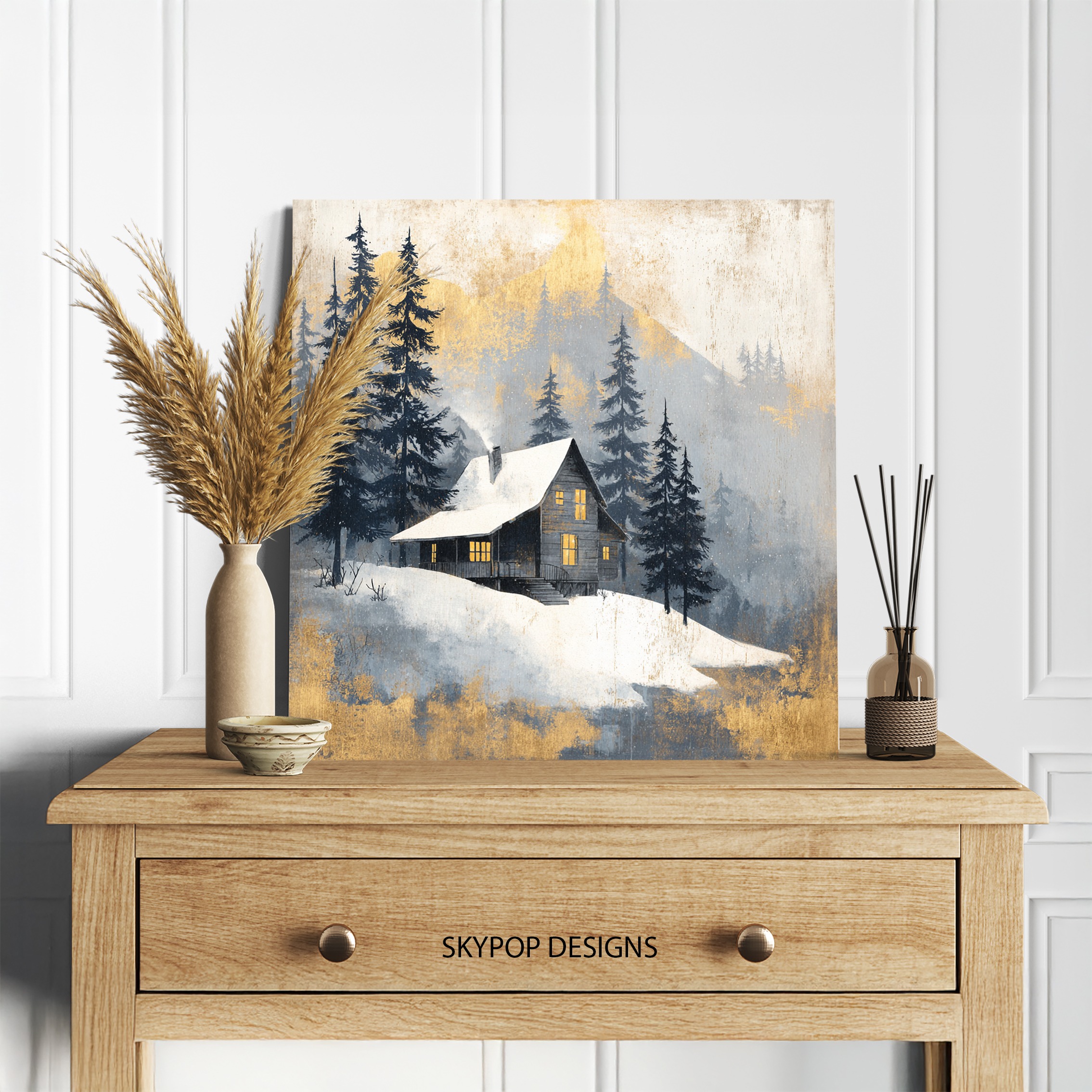 5.jpg Winter Cabin Retreat Art