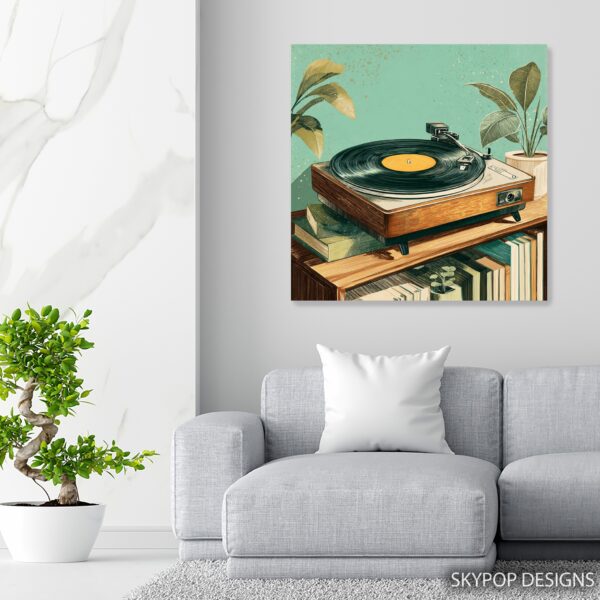 Retro Vinyl Record Player Art