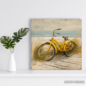 Yellow Beach Bicycle Art