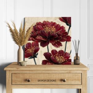 Burgundy Blossom Art