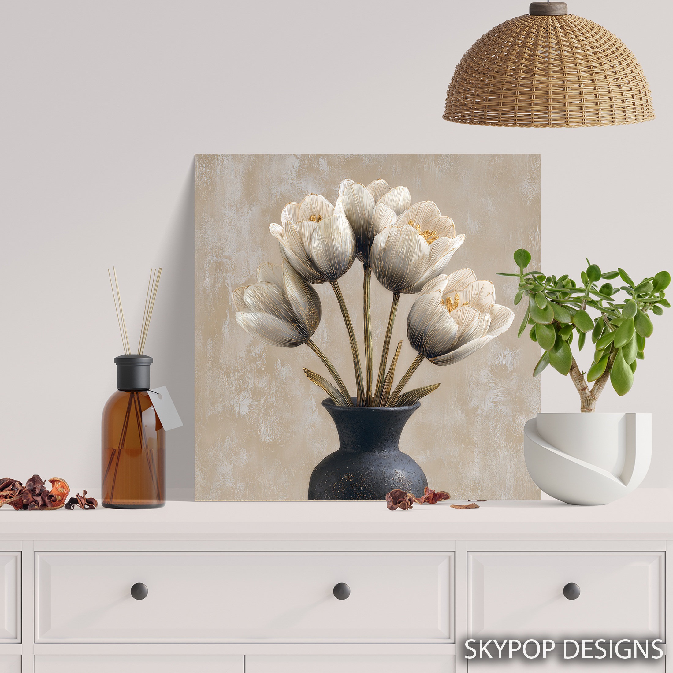 5.jpg Elegant White Tulips Art
