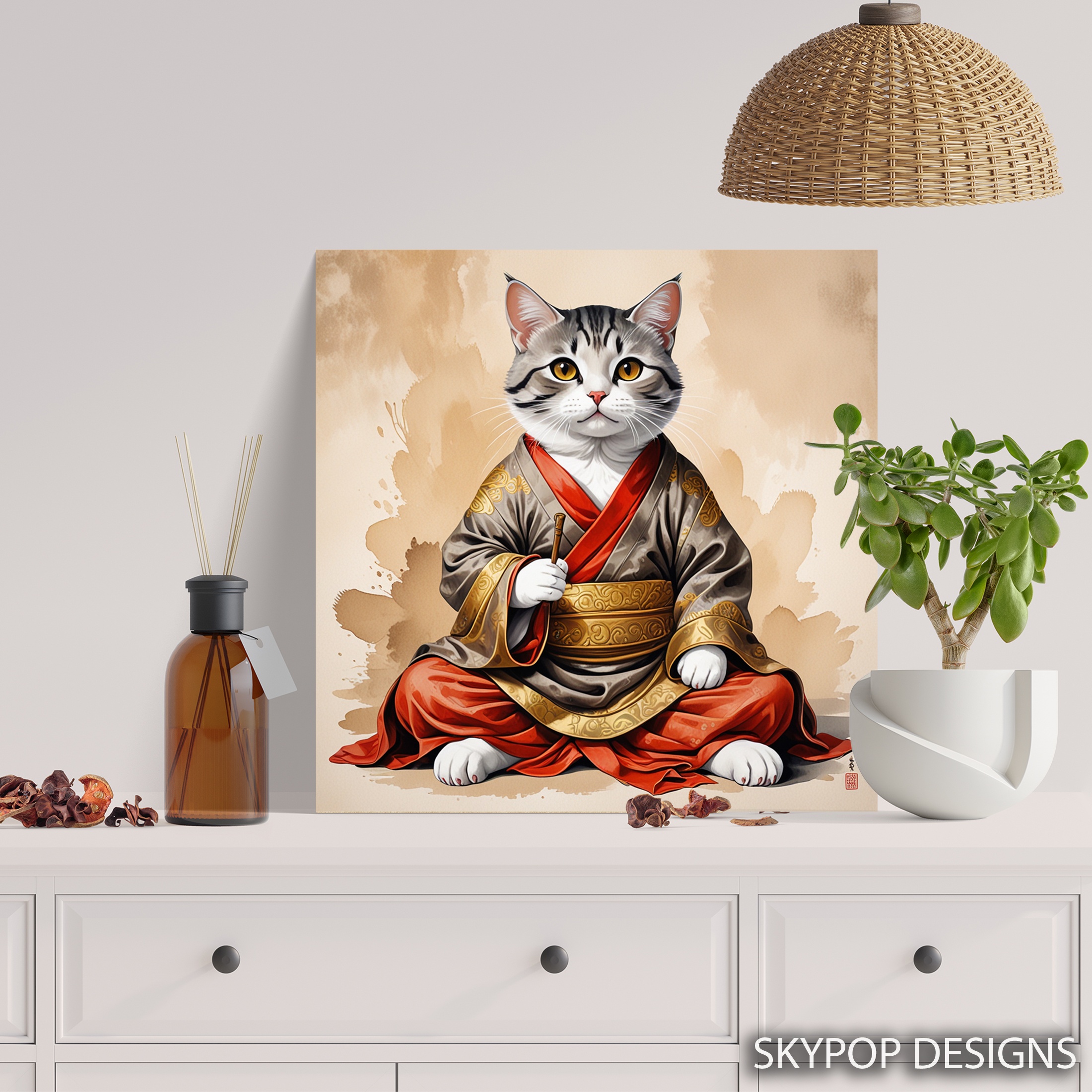 5.jpg Samurai Cat Art