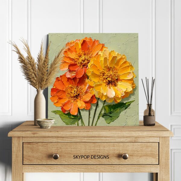 Zinnia Bloom Art