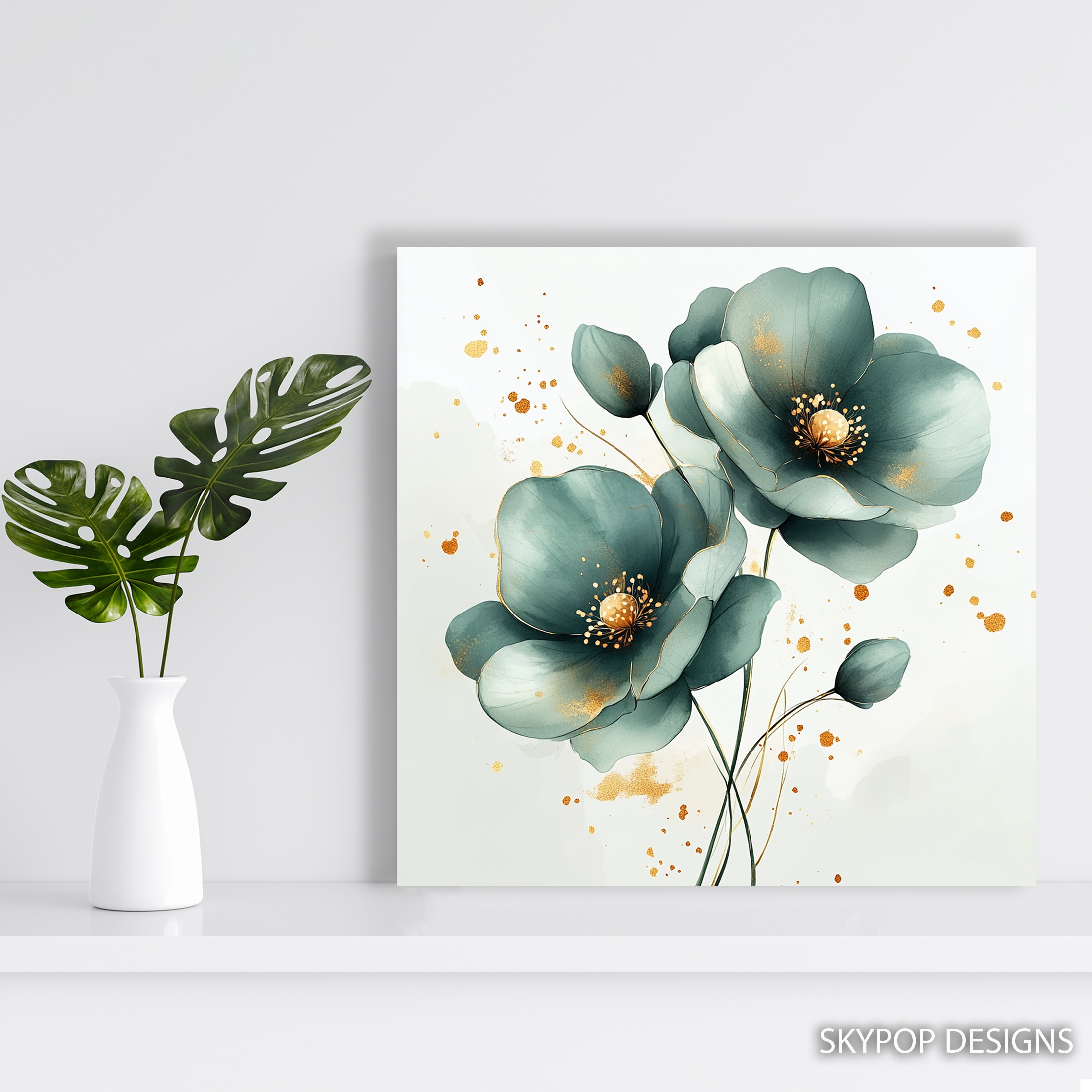 5.jpg Teal Poppy Art