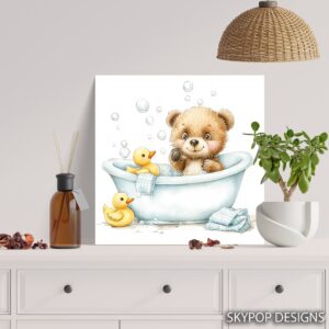 Bear and Duck Bath Art