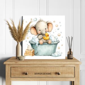 Elephant Bath Time Art