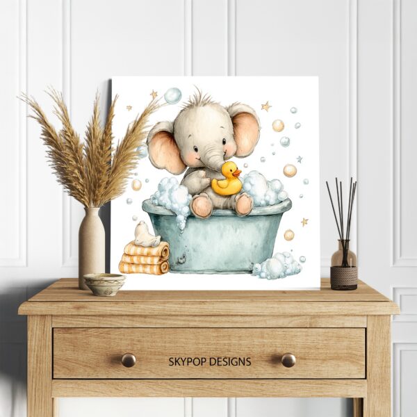 Elephant Bath Time Art