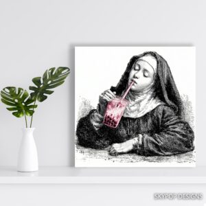 Nun Bubble Tea Art