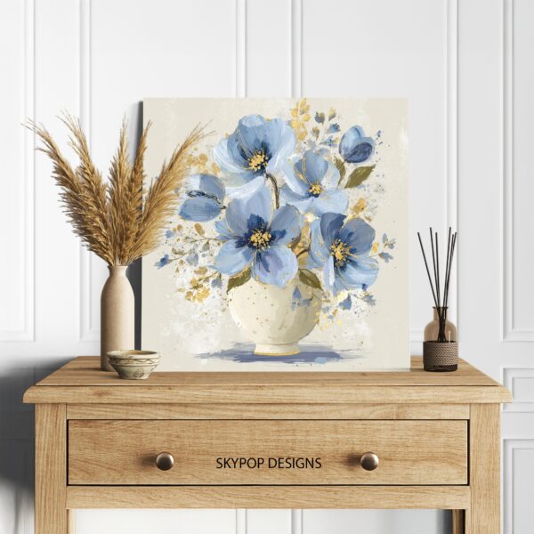 Blue Poppy Bouquet Art