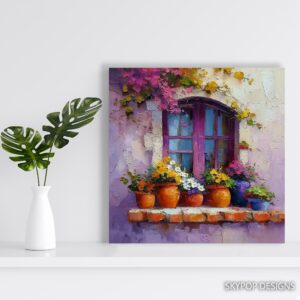 Vibrant Window Garden Art