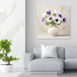 Purple Anemone Bouquet Art