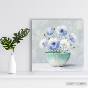 Blue Cornflower Art