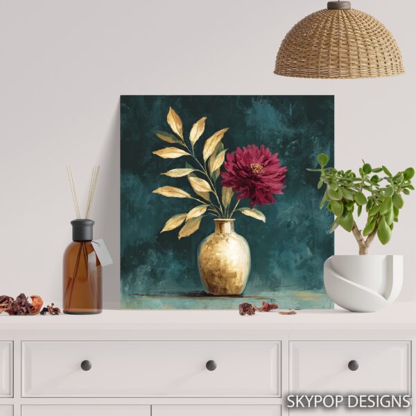 Golden Vase Floral Art